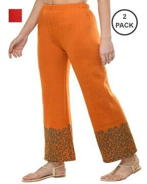 pack of 2 printed relaxed fit palazzos