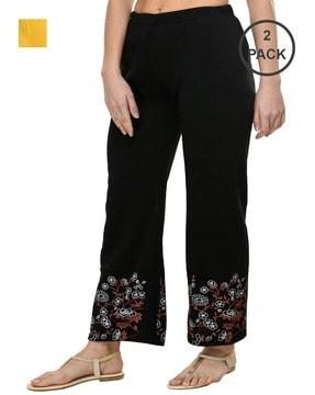 pack of 2 printed relaxed fit palazzos