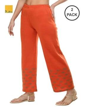 pack of 2 printed relaxed fit palazzos