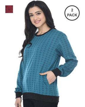 pack of 2 printed round-neck sweatshirts