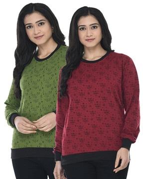 pack of 2 printed round-neck sweatshirts