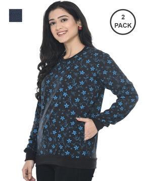 pack of 2 printed round-neck sweatshirts