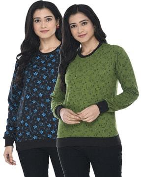 pack of 2 printed round-neck sweatshirts