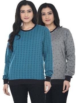 pack of 2 printed round-neck sweatshirts