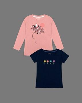 pack of 2 printed round-neck t-shirts