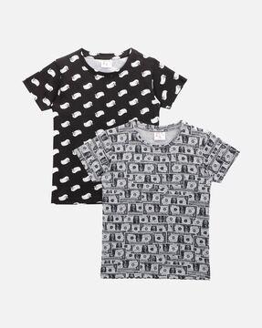 pack of 2 printed round-neck t-shirts