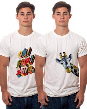 pack of 2 printed round-neck t-shirts