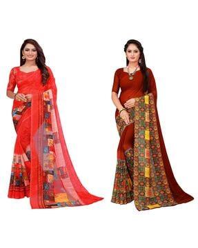 pack of 2 printed saree