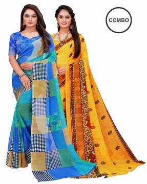 pack of 2 printed sarees