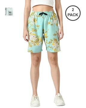 pack of 2 printed shorts with drawstring waist