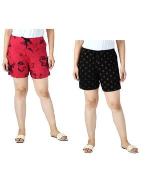 pack of 2 printed shorts with drawstring waist