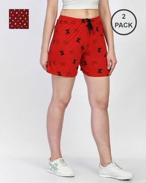 pack of 2 printed shorts with drawstring waist