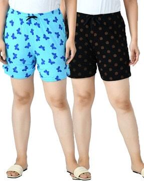 pack of 2 printed shorts with elasticated waist