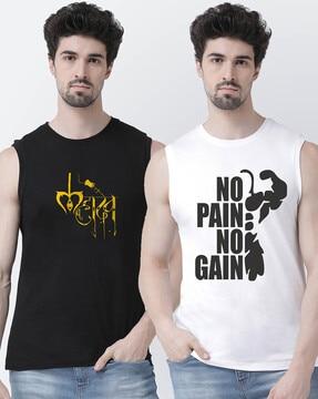 pack of 2 printed slim fit crew-neck t-shirts