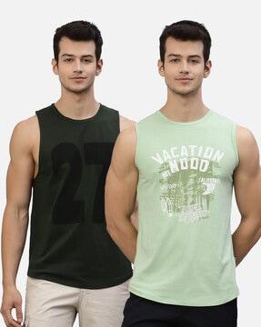 pack of 2 printed slim fit t-shirts