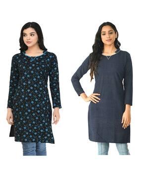 pack of 2 printed straight kurti