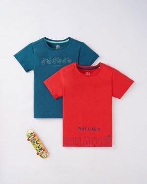 pack of 2 printed sustainable round-neck t-shirts