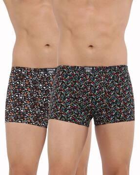 pack of 2 printed trunks with elasticated waistband