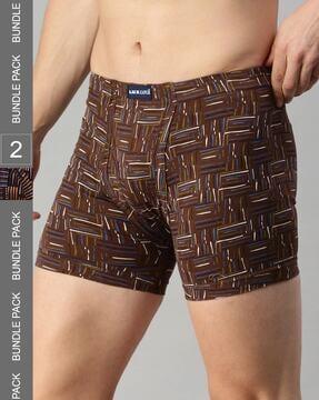 pack of 2 printed trunks with elasticated waistband
