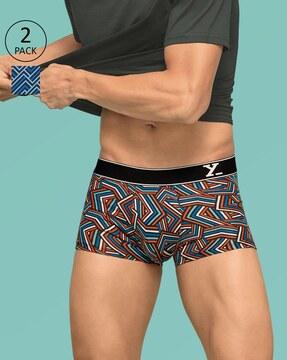 pack of 2 printed trunks with elasticated waistband