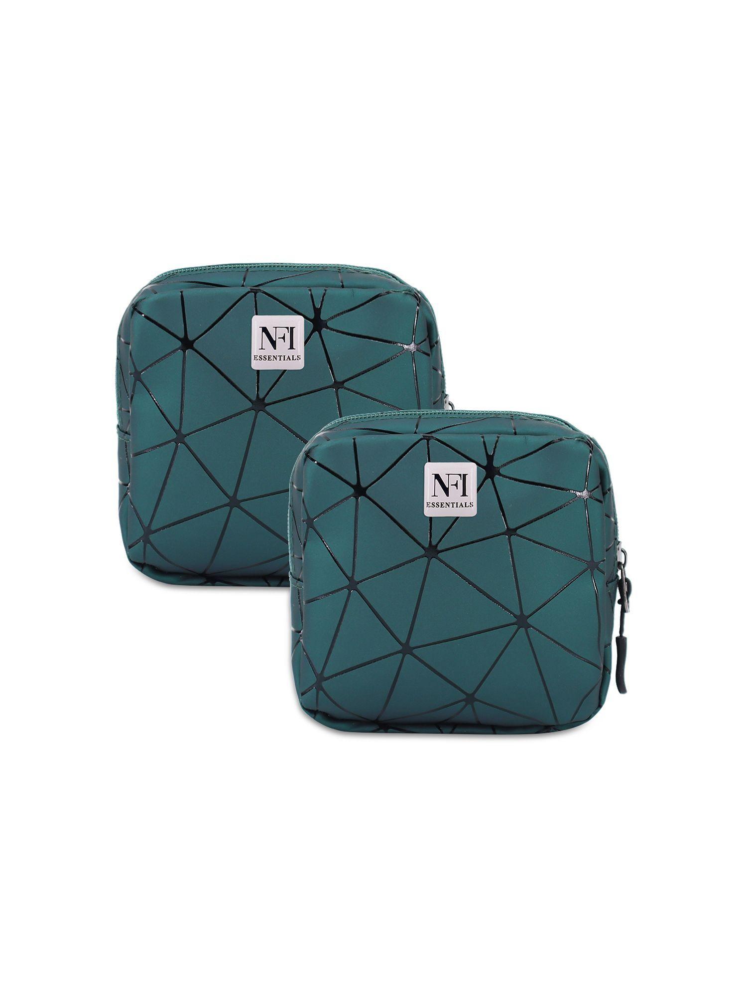 pack of 2 pu diamond print women portable sanitary napkin pouch