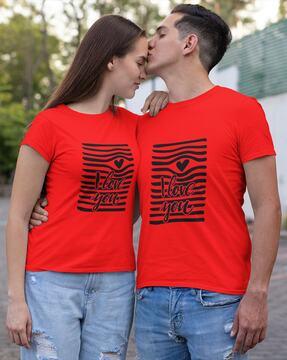 pack of 2 regular fit crew-neck couple t-shirts