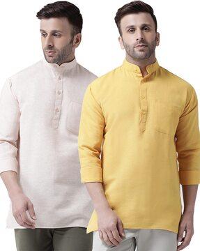 pack of 2 regular fit short kurtas