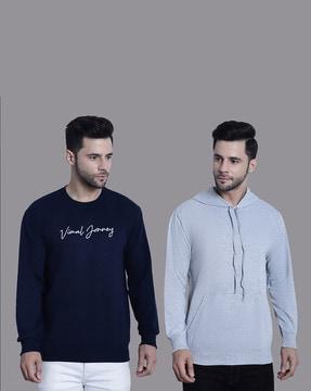 pack of 2 regular fit sweatshirts with ribbed hem