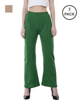 pack of 2 relaxed fit palazzos with elasticated waist