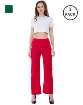 pack of 2 relaxed fit palazzos with elasticated waist