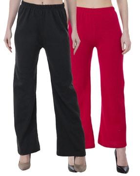 pack of 2 relaxed fit palazzos with elasticated waist