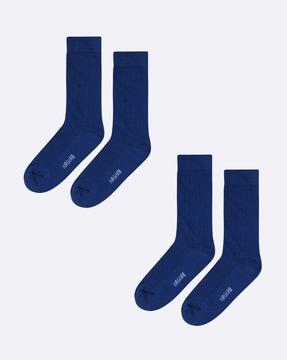 pack of 2 ribbed mid-calf length socks