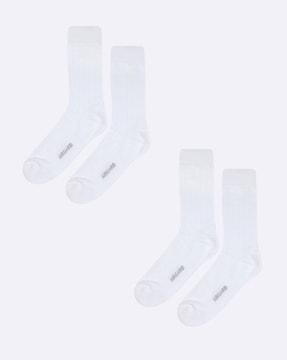 pack of 2 ribbed mid-calf length socks