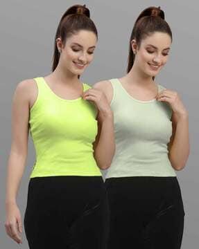 pack of 2 ribbed round-neck tops