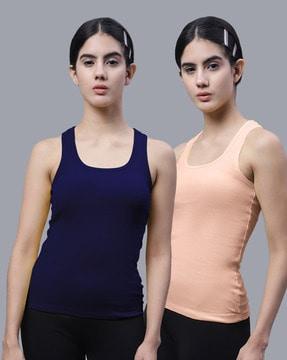 pack of 2 ribbed slim fit tank tops