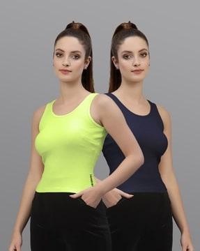 pack of 2 ribbed slim fit tops