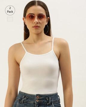 pack of 2 round-neck camisoles with noodle strap