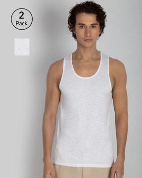 pack of 2 round-neck sleeveless vests