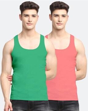 pack of 2 round-neck sleeveless vests