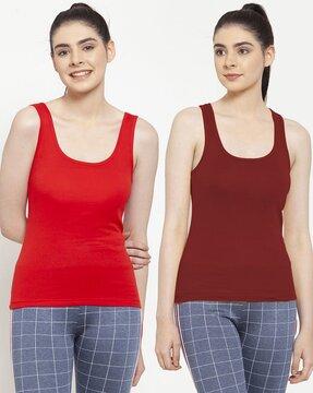 pack of 2 round neck tank top