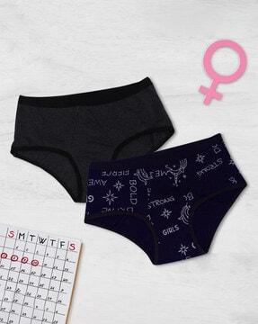 pack of 2 sanitary panties with elasticated waistband