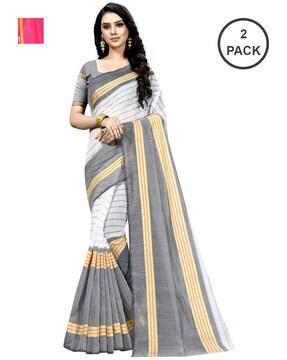 pack of 2 saree with zari border