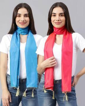 pack of 2 scarves with tassels
