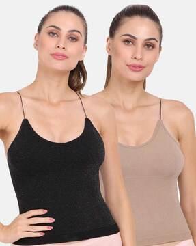 pack of 2 scoop-neck camisoles with ribbed hem