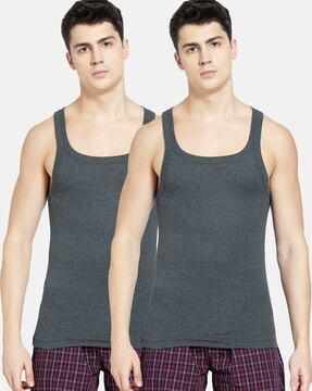 pack of 2 scoop-neck sleeveless vest