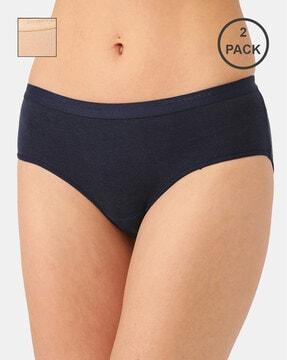pack of 2 seamless hipsters with elasticated waist