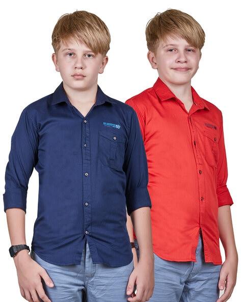 pack of 2 shirt with buttoned patch pocket
