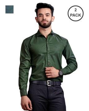 pack of 2 shirts with spread collar