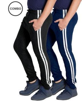 pack of 2 side paneled joggers with drawstrings