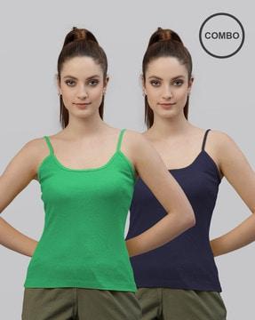 pack of 2 sleeveless camisole with adjustable straps